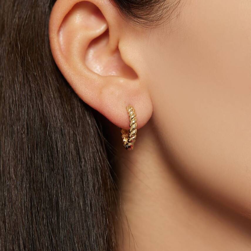 Burgu Halka Altın Küpe - 2