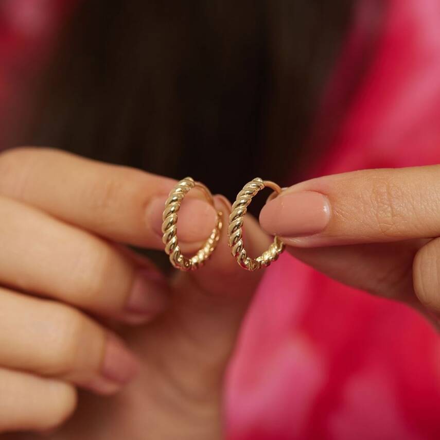 Burgu Halka Altın Küpe - 3