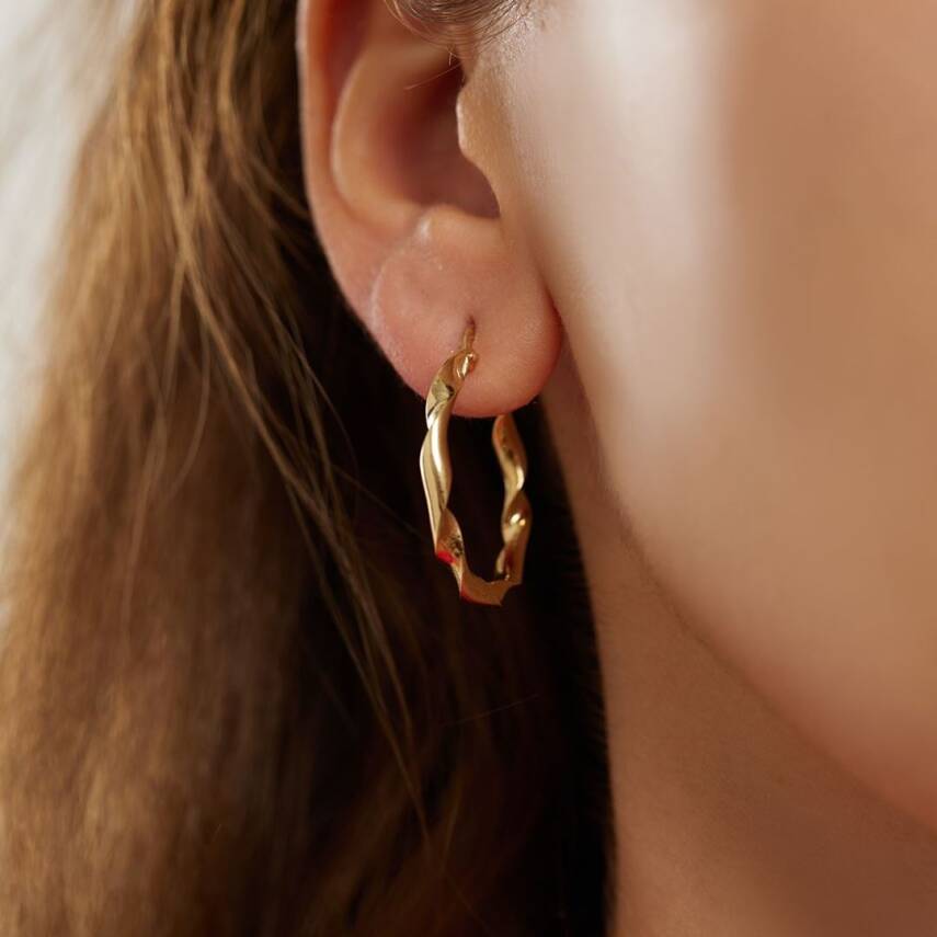 Burgulu Büyük Boy Halka Altın Küpe - Semih Haşhaş Kuyumculuk (1)