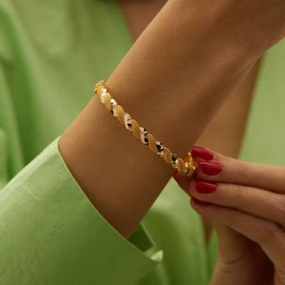 Burma Altın Kelepçe Bilezik - 1