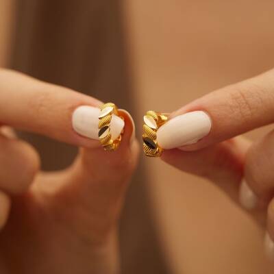 Burma Halka Altın Küpe - 2