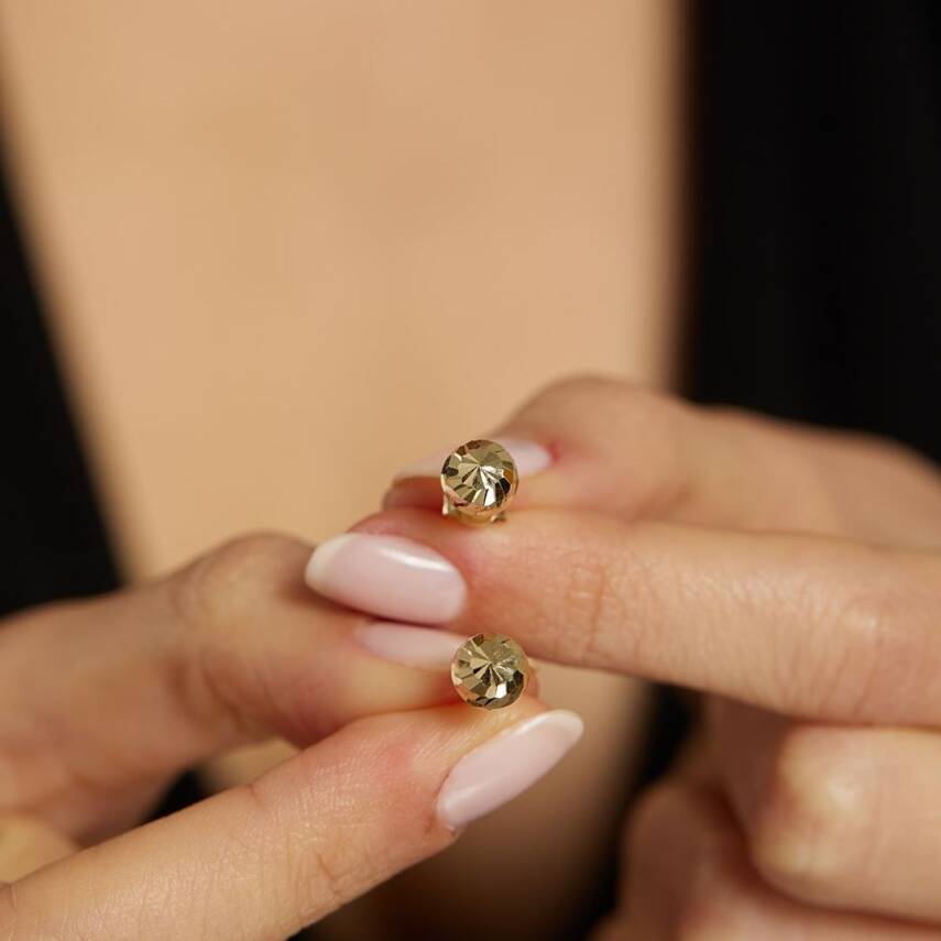 Büyük Boy Disko Top Altın Küpe - 1