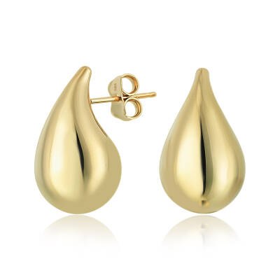 Büyük Damla Altın Küpe - 1