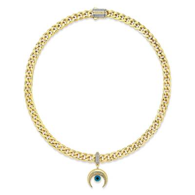 Çağla X Ema Nazar Boncuklu Taşlı Hilal Charm - 4