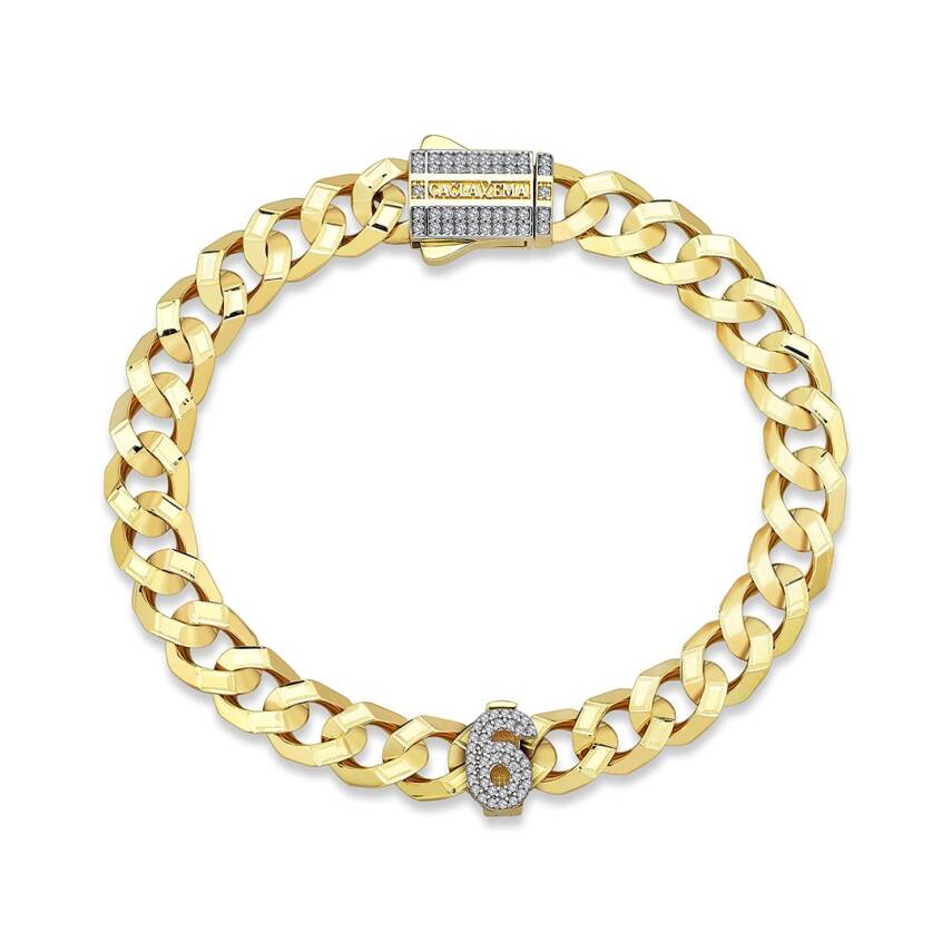 Çağla X Ema Taşlı Rakam Charm - 4