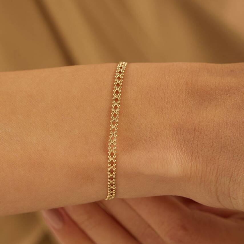 Çapraz Tasarımlı Toplu Altın Bileklik - Semih Haşhaş Kuyumculuk