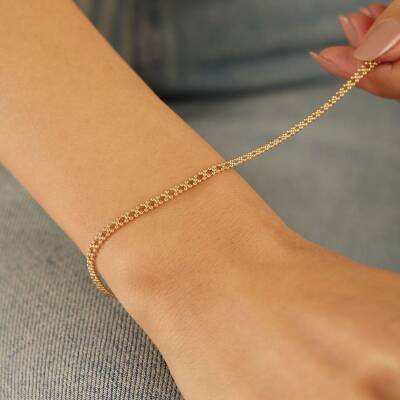 Çapraz Tasarımlı Toplu Altın Bileklik - 3