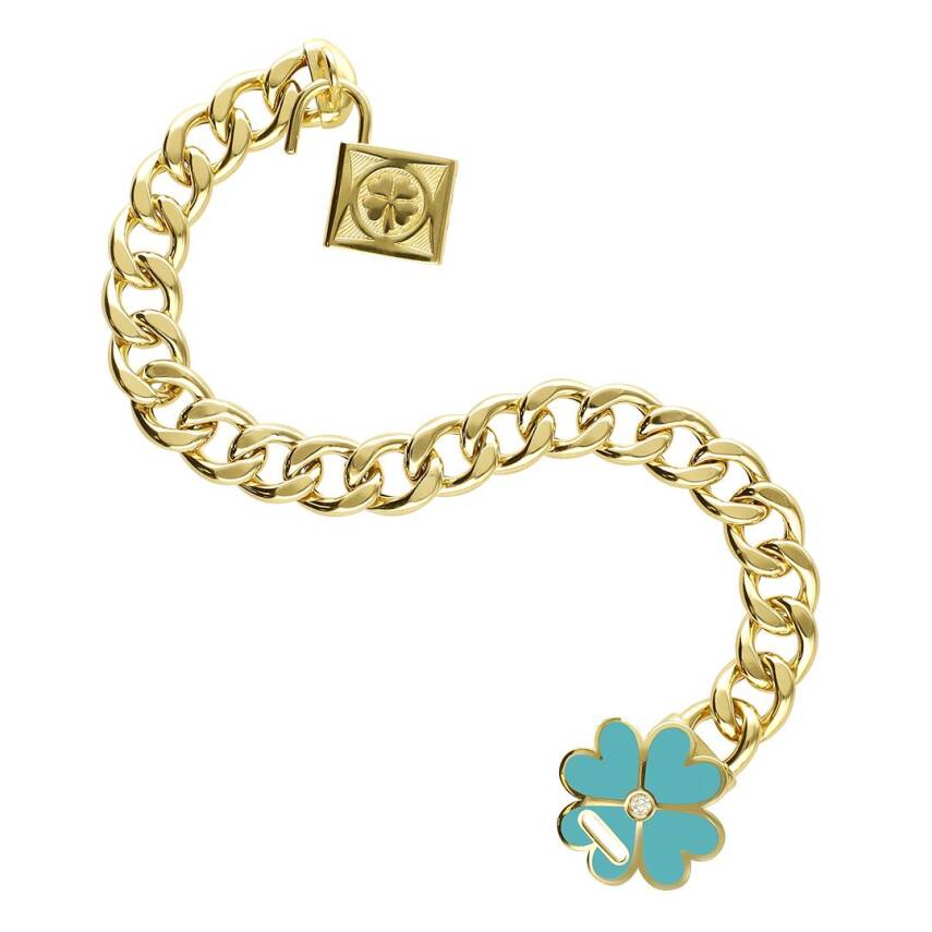 Cetaş Açılır-Kapanır Turkuaz Mineli Yonca Kilitli Dilek Bilekliği - 3