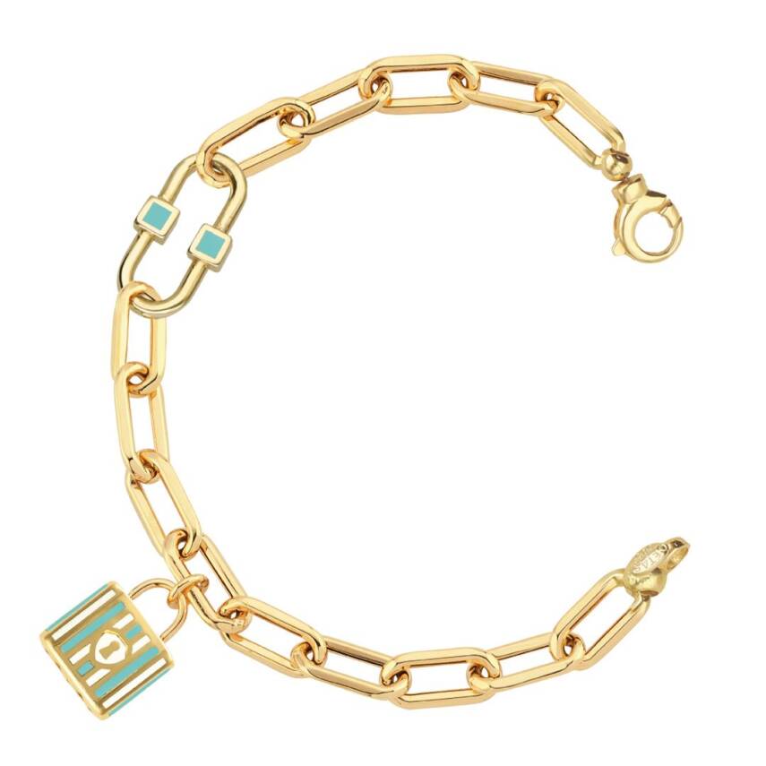 Cetaş Altın Turkuaz-Beyaz Mineli Dilek Bilekliği - 1