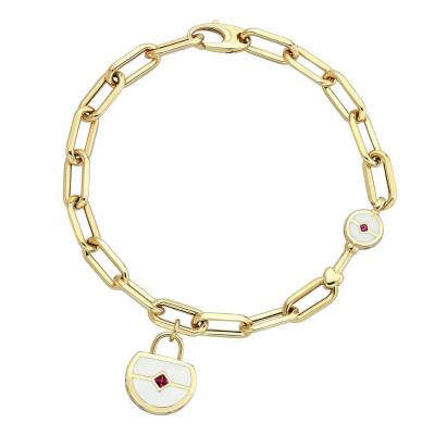 Cetaş Beyaz Fosforlu Mine Kilitli Dilek Bilekliği - CETAŞ