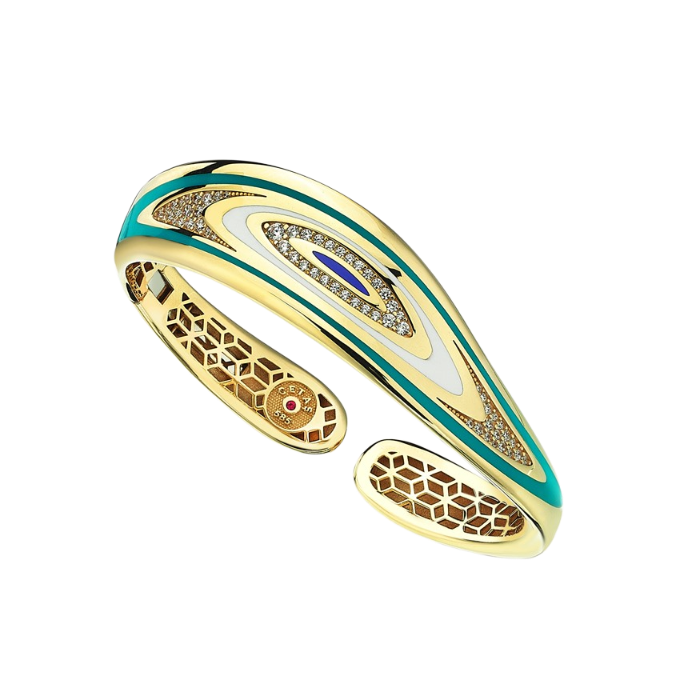 Cetaş Fortuna Altın Mineli Taş Detaylı Kelepçe - Cetaş 