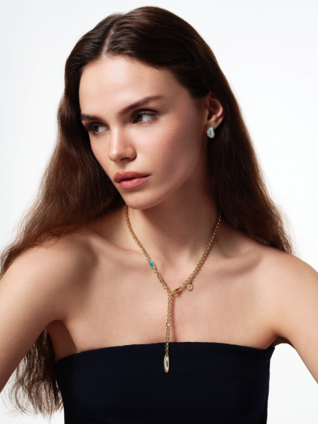 Cetaş Fortuna Altın Mineli Taş Detaylı Küpe - 2