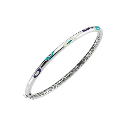 Cetaş Fortuna İnce Mineli Beyaz Altın Kelepçe - Cetaş 