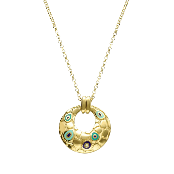 Cetaş Fortuna Turkuaz Mineli Tılsım Altın Kolye - Cetaş 