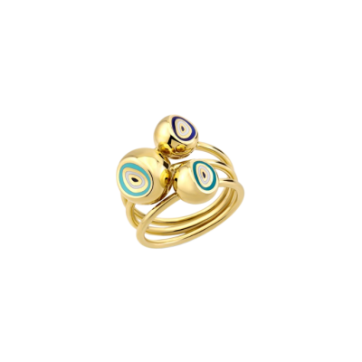 Cetaş Fortuna Üçlü Mineli Altın Yüzük - Cetaş 