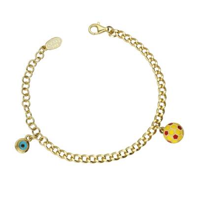 Cetaş Galatasaray Top Ve Nazar Boncuklu Çocuk Altın Bileklik - 1