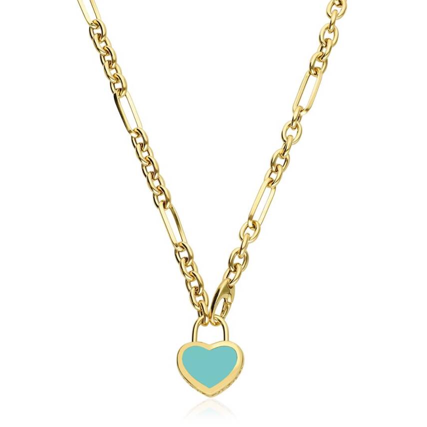 Cetaş Kalp Mine Kilitli Dilek Kolyesi - 1