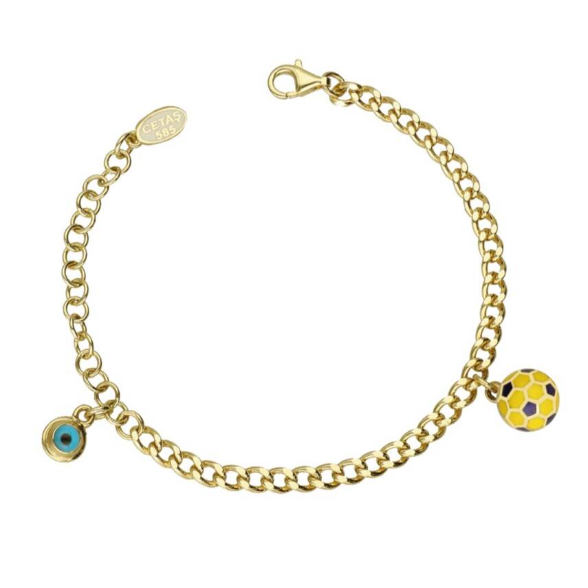 Cetaş Mineli Fenerbahçe Toplu Altın Çocuk Bilekliği - CETAŞ