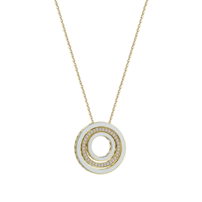 Cetaş Minima Beyaz Mineli Altın Taşlı Kolye - Cetaş 