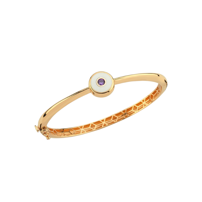 Cetaş Minima Beyaz Mineli Altın Göz Kelepçe - Cetaş 