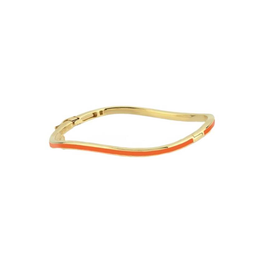 Cetaş Minima Turuncu Mineli Altın Dalga Kelepçe - Cetaş 