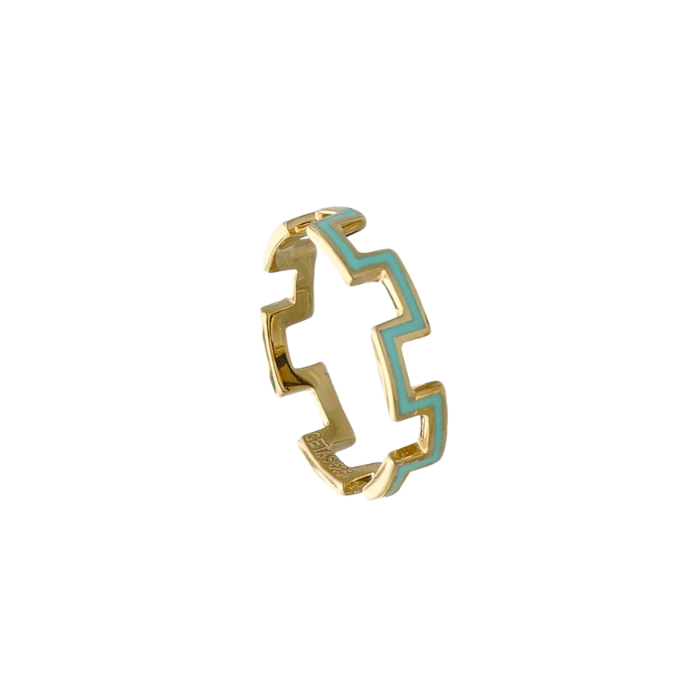 Cetaş Minima Mineli Zigzag Altın Yüzük - Cetaş 