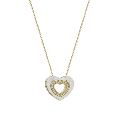 Cetaş Minima Sedef Mineli Altın Kalp Kolye 