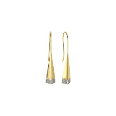 Cetaş Minima Taşlı Piramit Altın Küpe - Cetaş 