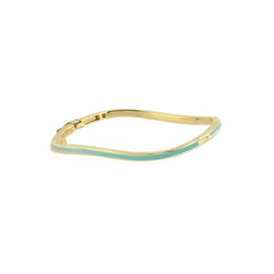 Cetaş Minima Turkuaz Mineli Altın Dalga Kelepçe 