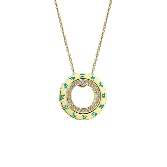 Cetaş Minima Turkuaz Mineli Taşlı Altın Burç Kolye - Cetaş 