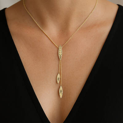 Cetaş Olivia Sedef Mineli Altın Kolye - 2