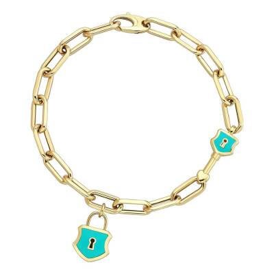 Cetaş Turkuaz Mine Kilitli Dilek Bilekliği - 1