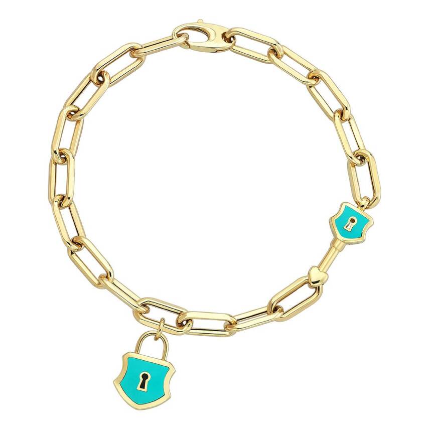 Cetaş Turkuaz Mine Kilitli Dilek Bilekliği - CETAŞ