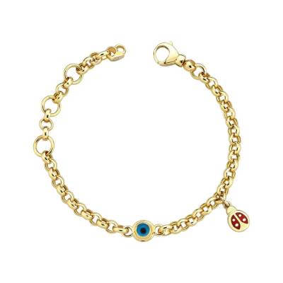 Cetaş Uğur Böcekli Altın Çocuk Bileklik - 1