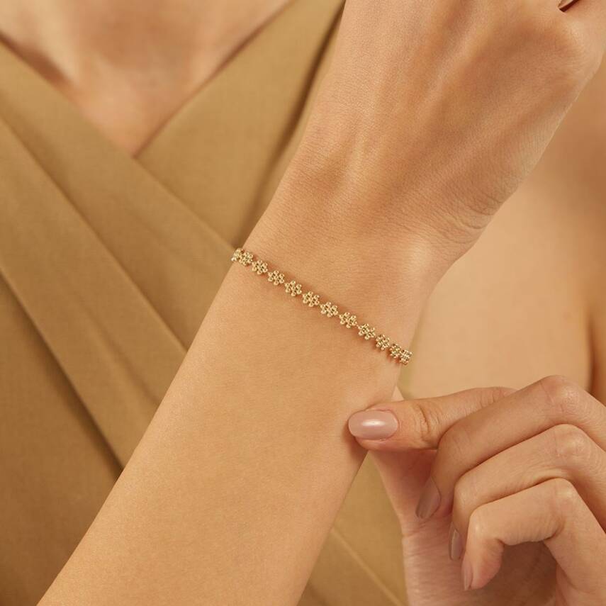 Çiçek Figürlü Toplu Altın Bileklik - Semih Haşhaş Kuyumculuk (1)