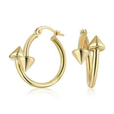 Çivili Altın Halka Küpe - 1