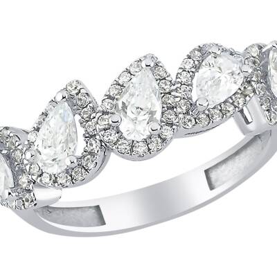 Damla Beştaş Beyaz Altın Yüzük - 1