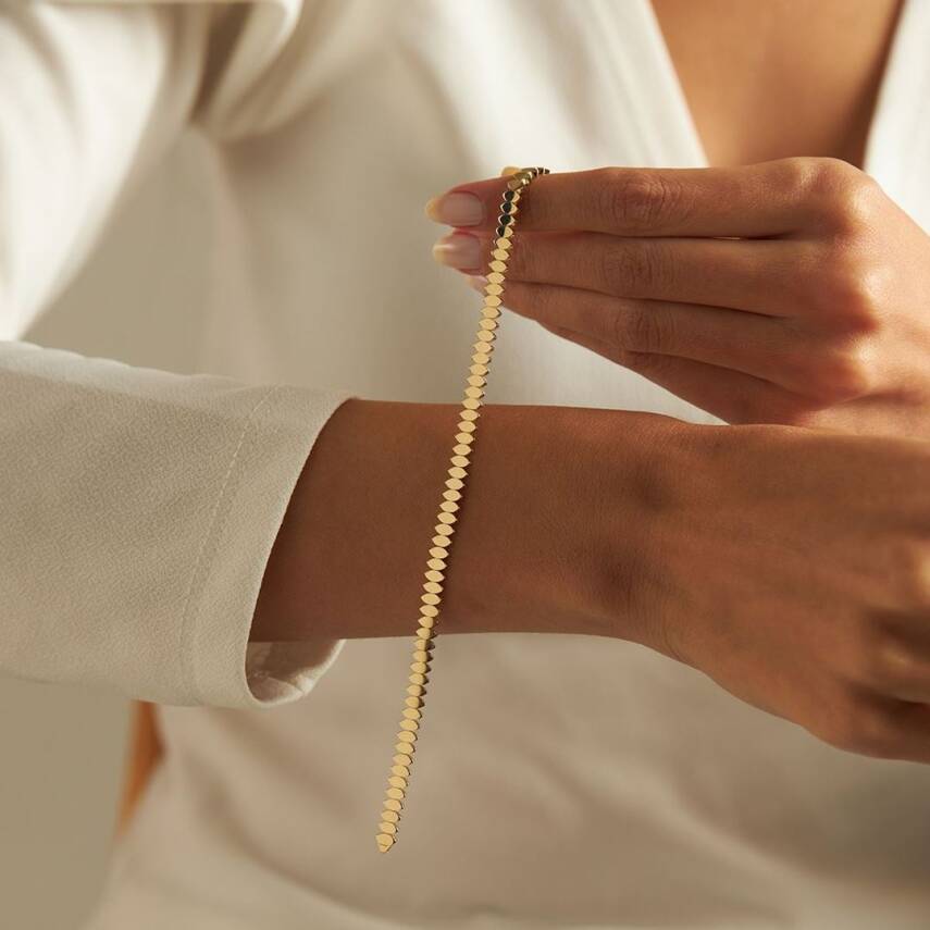 Damla Model Plaka Altın Bileklik - Semih Haşhaş Kuyumculuk