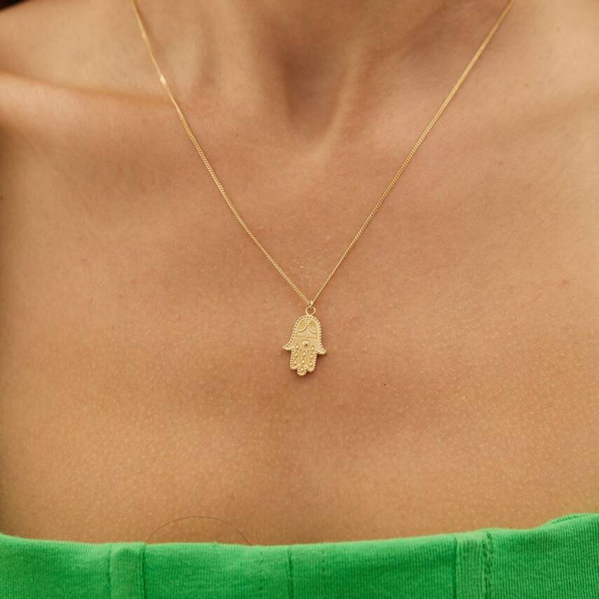 Desenli Fatma Ana Eli Altın Kolye - Semih Haşhaş Kuyumculuk