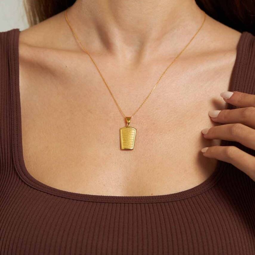 Dikdörtgen Hasır Altın Kolye - Semih Haşhaş Kuyumculuk