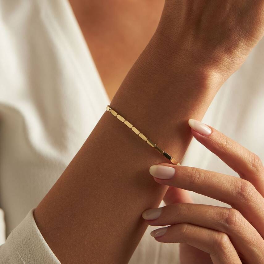 Dikdörtgen Plaka Altın Bileklik - Semih Haşhaş Kuyumculuk (1)