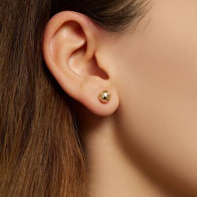 Disko Top Altın Küpe - 1