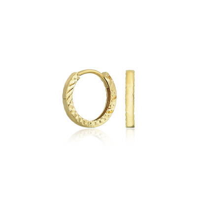 Dokulu Altın Halka Küpe - 1