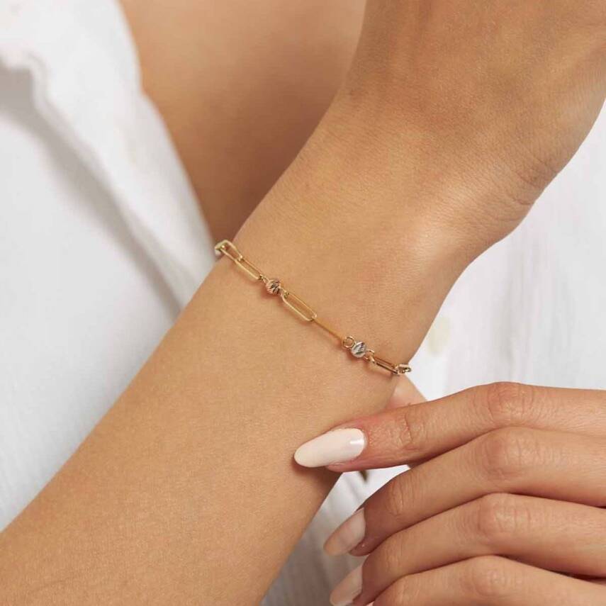 Dorika Toplu Ataş Zincir Altın Bileklik - Semih Haşhaş Kuyumculuk