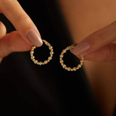 Dorika Toplu Halka Altın Küpe - 2