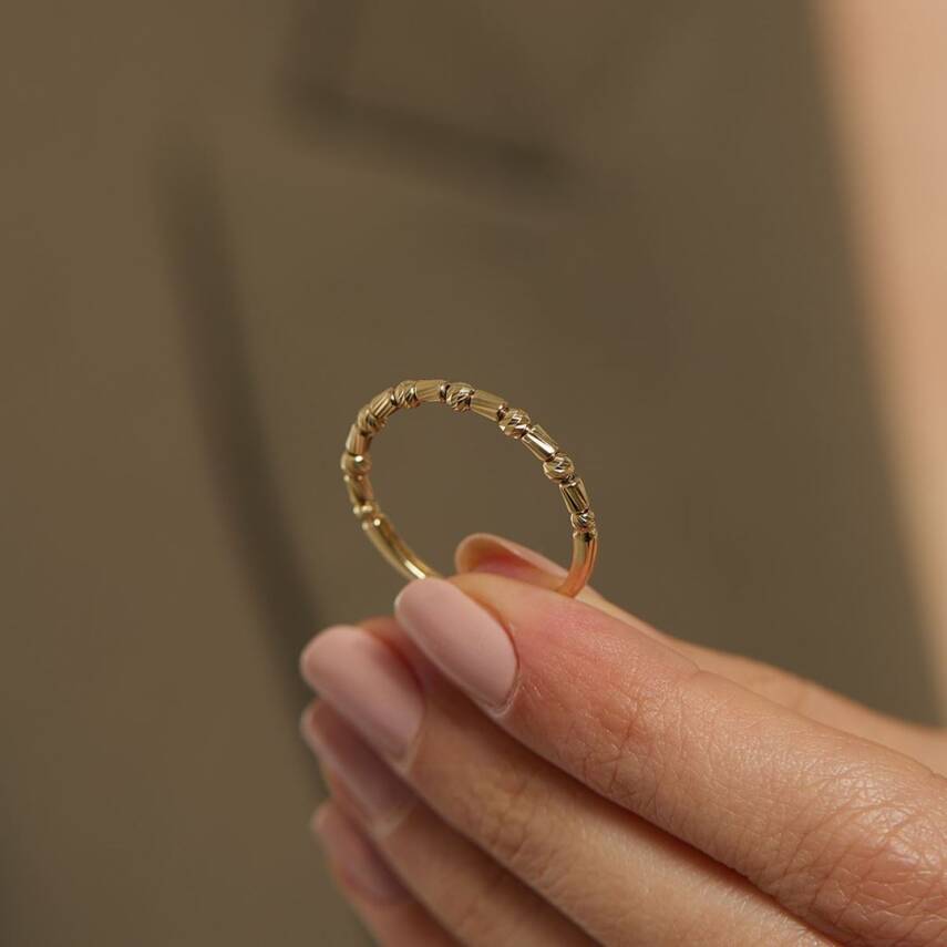 Dorika Toplu Şerit Minimal Altın Yüzük - Semih Haşhaş Kuyumculuk (1)