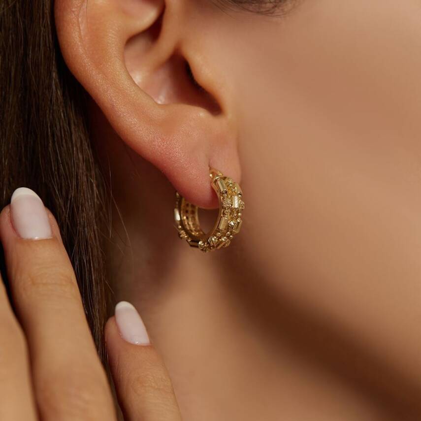 Dorika Toplu Tasarım Halka Altın Küpe - Semih Haşhaş Kuyumculuk