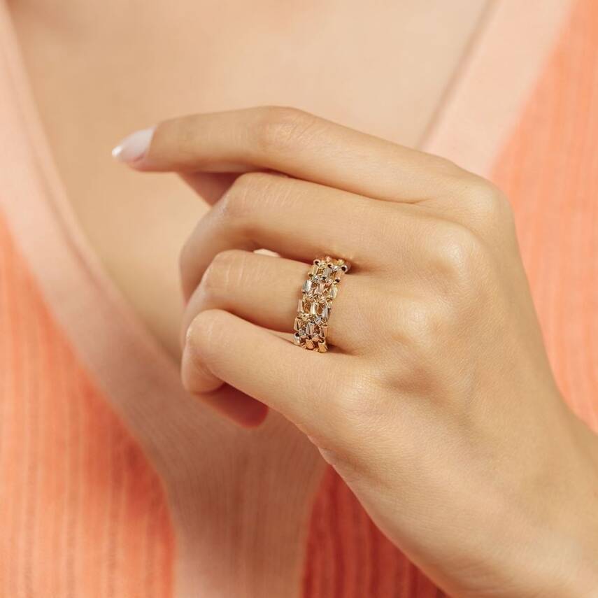 Dorika Toplu Zikzak Altın Yüzük - Semih Haşhaş Kuyumculuk