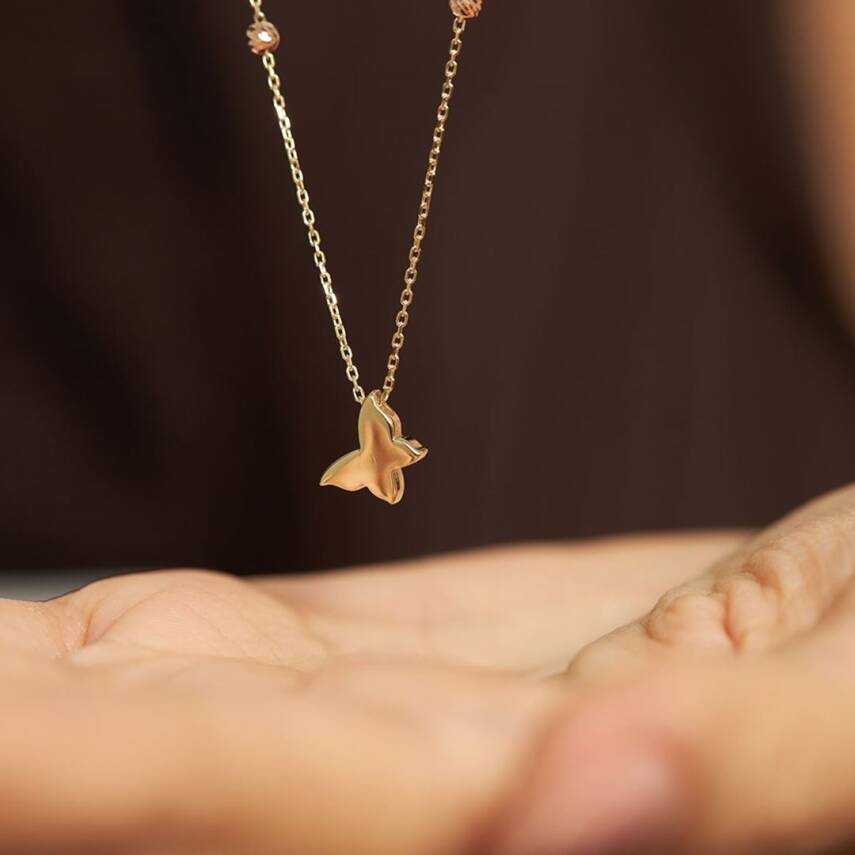 Dorikalı Kelebek Altın Kolye - ALTINBAŞ (1)