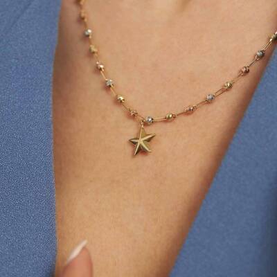 Dorikalı Yıldız Altın Kolye - 1